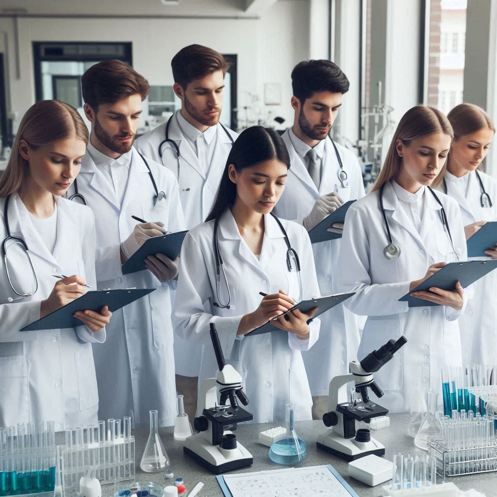 A nurse is working on his nursing research