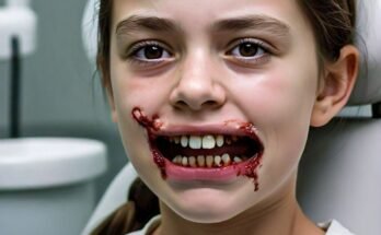 a girl with Periodontal Disease: