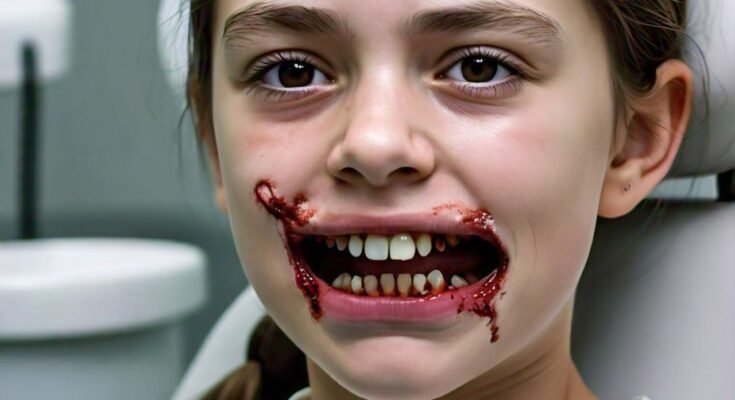 a girl with Periodontal Disease: